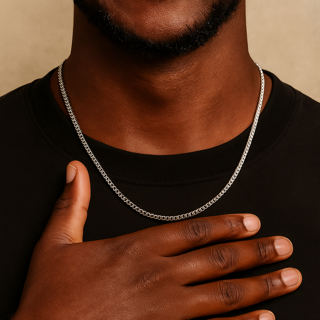 FOMALHAUT Edelstahl Gliederkette für Herren – Urban Streetstyle, Trendige Halskette, 40 cm, Robust & Pflegeleicht