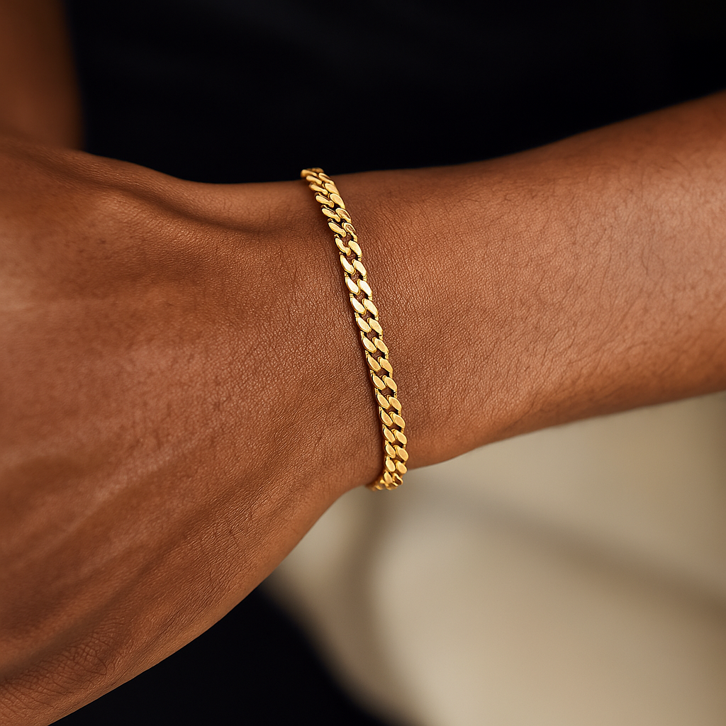 Cuban Link Armband aus Edelstahl – Gold & Unisex