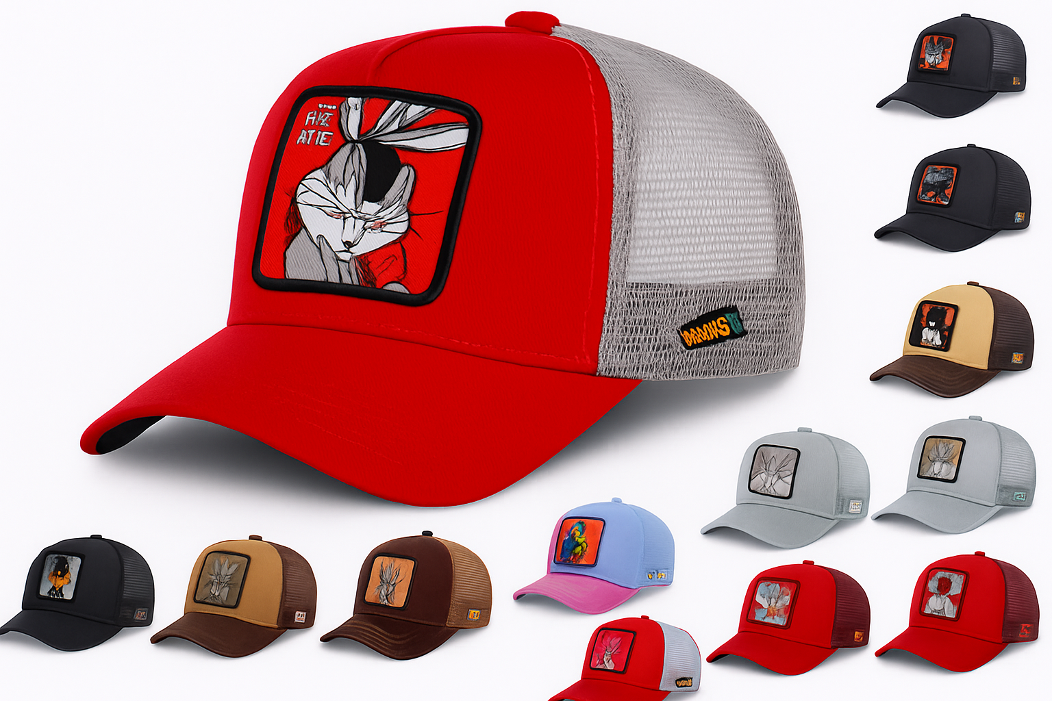 Cap im Cartoon-Style– Stylische Baseball Cap mit Netz & Sonnenschutz