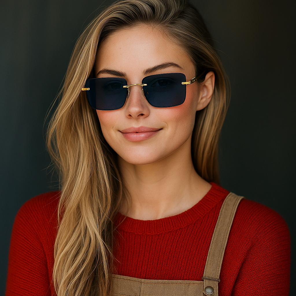 Rimless Rectangle Shades – Leichte Sonnenbrille für Damen & Herren