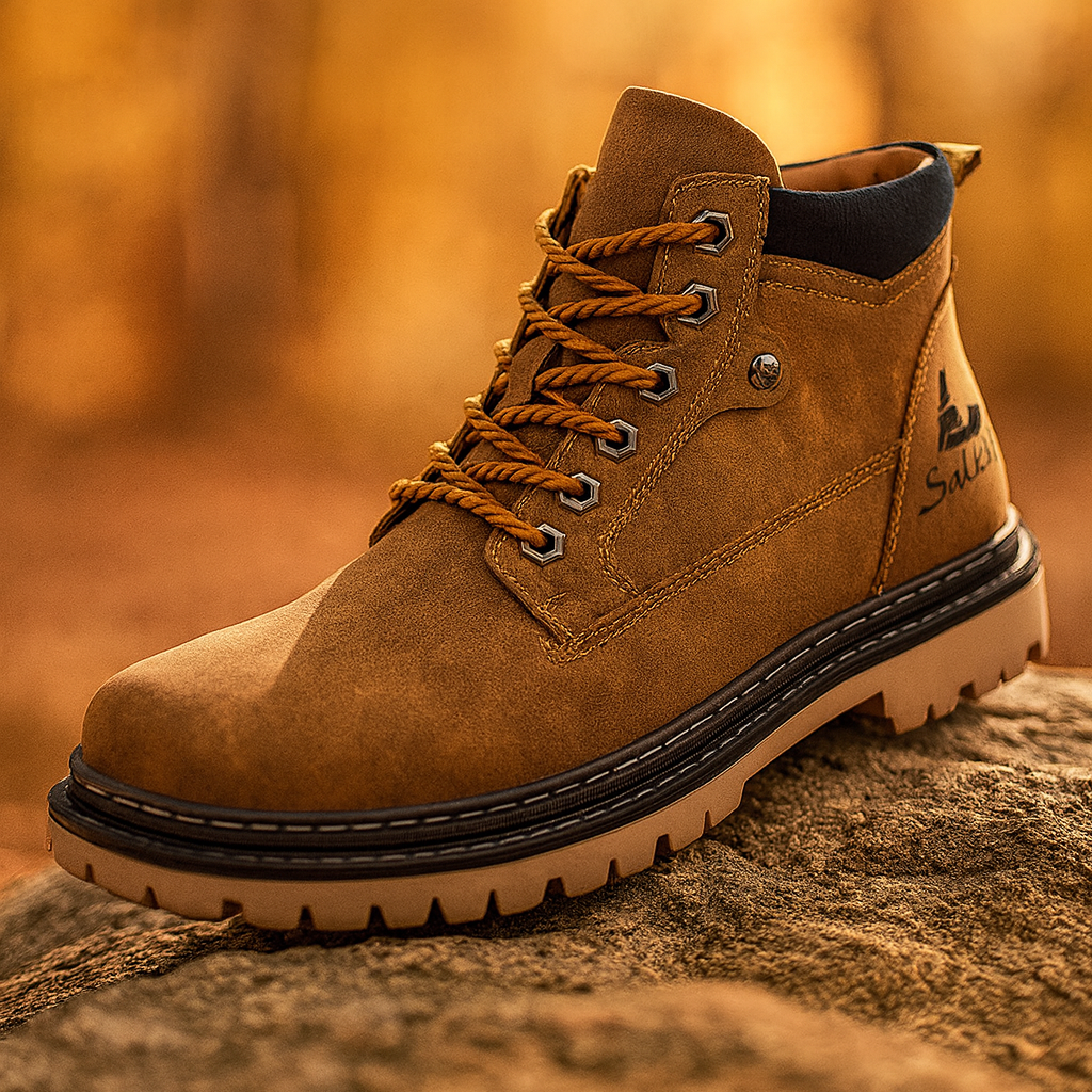 Herren Winterboots aus Leder – Handgemachte Outdoor-Stiefel | Rutschfest, Warm & Robust für Herbst & Winter