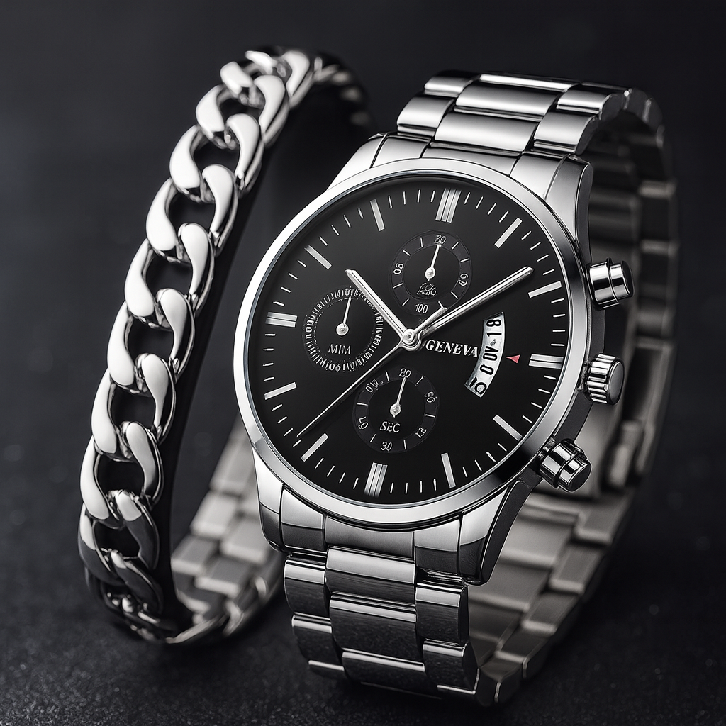 DEYROS Edelstahl Herren- und Damen-Armbanduhr – Stilvoll & Modern, Quartz Uhr ohne Zahlen