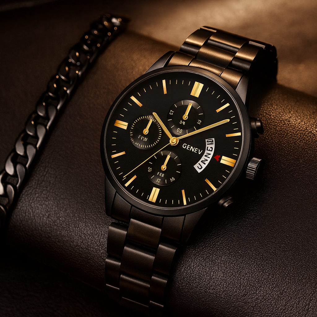 DEYROS Edelstahl Herren- und Damen-Armbanduhr – Stilvoll & Modern, Quartz Uhr ohne Zahlen