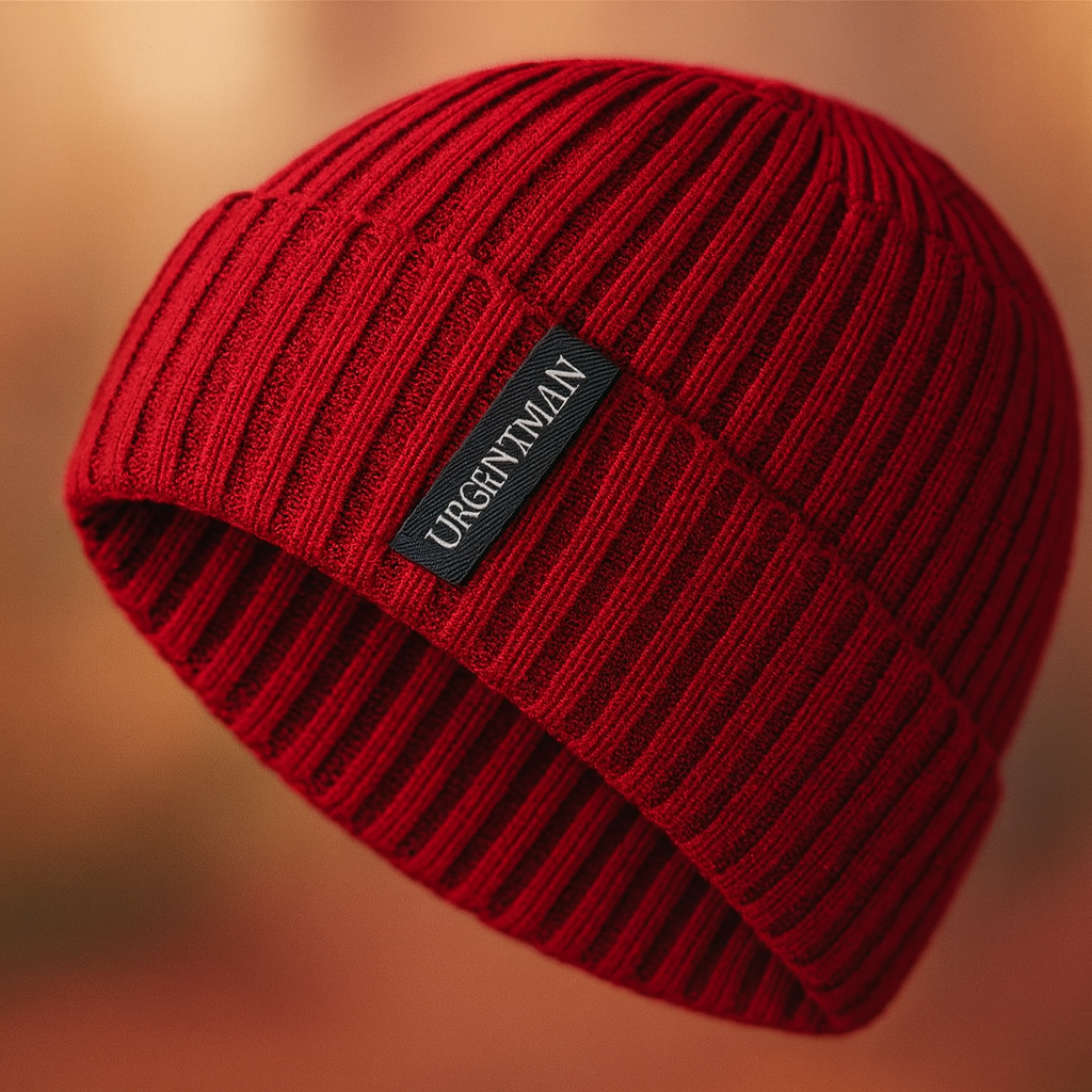 URGENTMAN Winter Beanie – Warme Unisex Strickmütze mit Fellfutter | Dicke Wintermütze für Damen & Herren