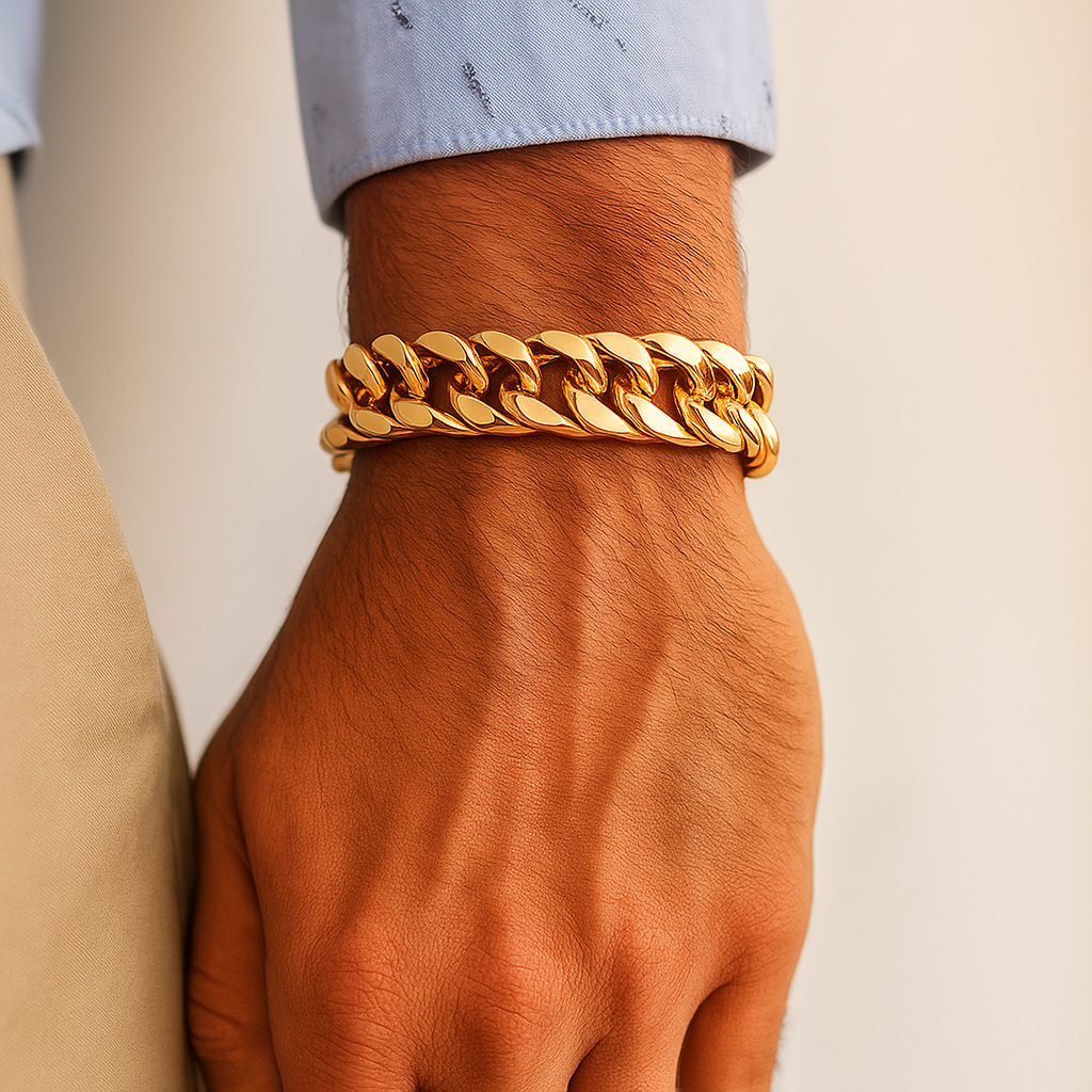 Vnox Cuban Chain Armband aus Edelstahl – 10/12/15 mm – Silber – Stylischer Hip-Hop Look für Herren & Jungen