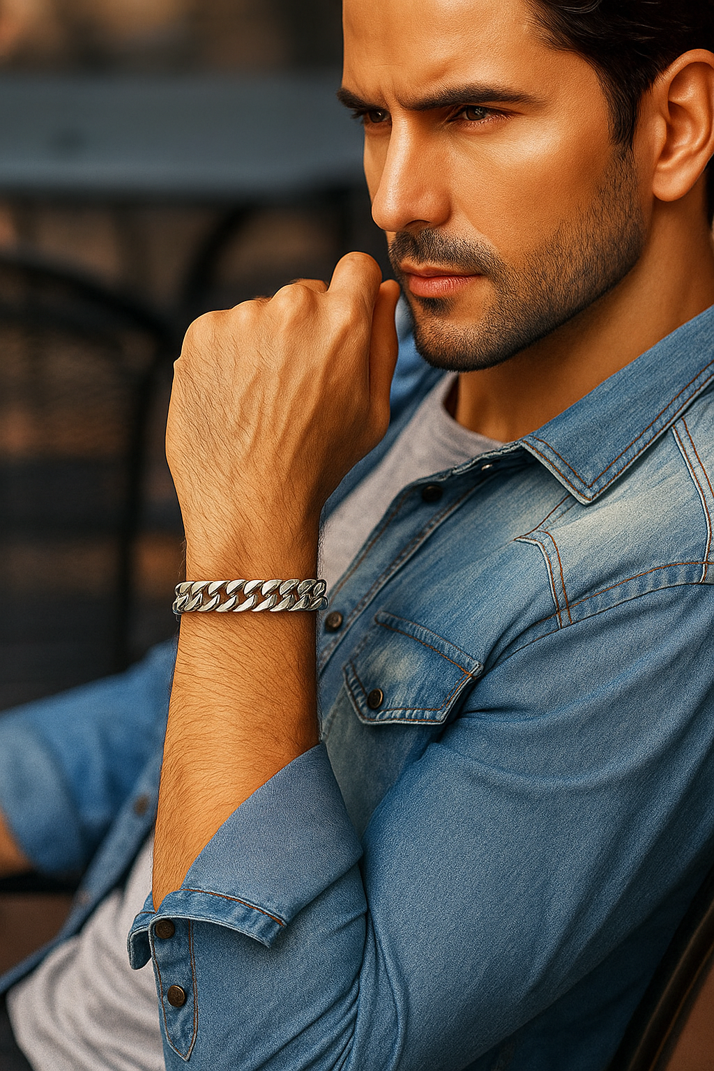 Vnox Cuban Chain Armband aus Edelstahl – 10/12/15 mm – Silber – Stylischer Hip-Hop Look für Herren & Jungen