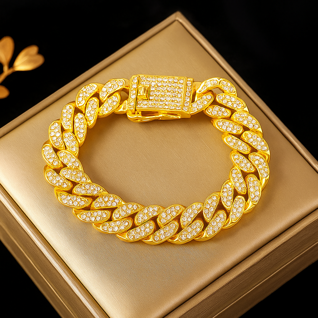 EILIECK Gold Cuban Chain Armband 316L Edelstahl – Trendy Punk Schmuck für Damen & Herren, Wasserdicht & Geschenkide