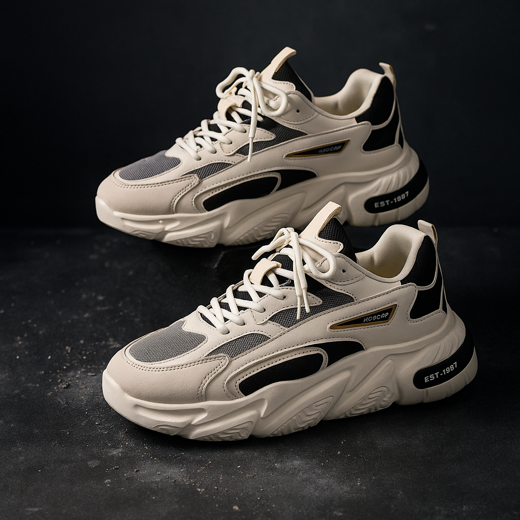 LETCOMFIT Air Mesh Herren Sneaker – Leichte Atmungsaktive Streetwear Schuhe mit EVA-Sohle