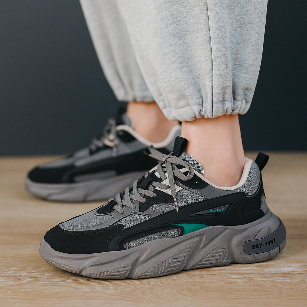 LETCOMFIT Air Mesh Herren Sneaker – Leichte Atmungsaktive Streetwear Schuhe mit EVA-Sohle