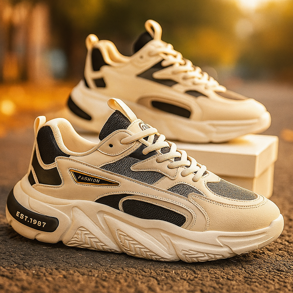 LETCOMFIT Air Mesh Herren Sneaker – Leichte Atmungsaktive Streetwear Schuhe mit EVA-Sohle