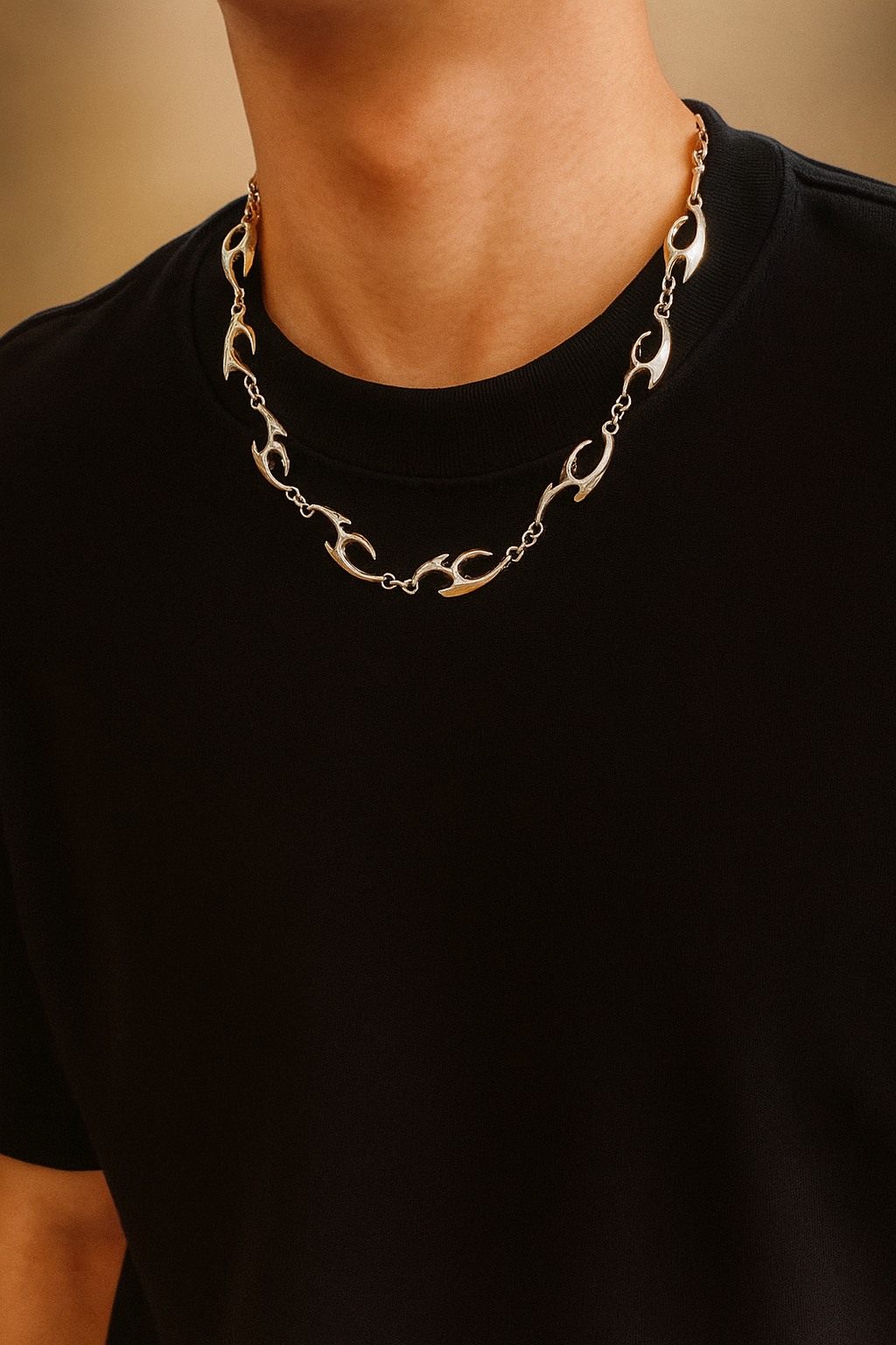 Titanstahl Halskette – Streetstyle Choker in Silber