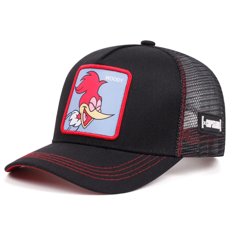 Cap im Cartoon-Style– Stylische Baseball Cap mit Netz & Sonnenschutz
