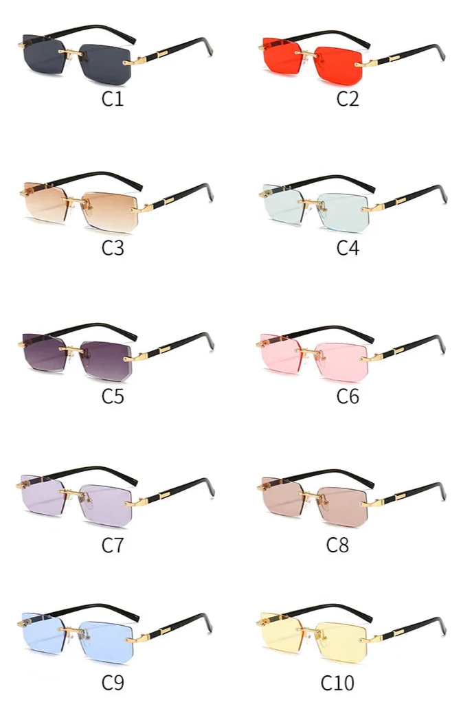 Rimless Rectangle Shades – Leichte Sonnenbrille für Damen & Herren