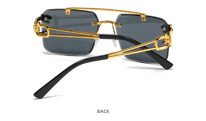 Vintage Sonnenbrille Unisex – Randlos, UV400, Doppelsteg