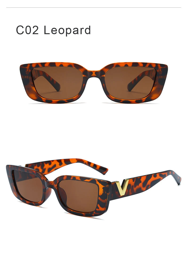 Vintage Rectangle Sonnenbrille Damen – Klassische Luxus-Sonnenbrille mit kleinem Rahmen