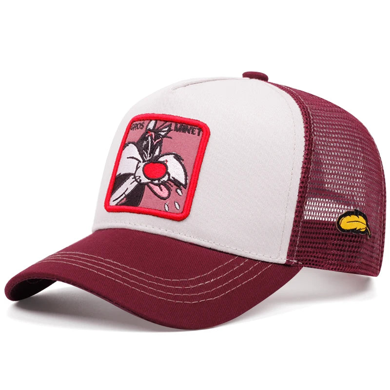 Cap im Cartoon-Style– Stylische Baseball Cap mit Netz & Sonnenschutz