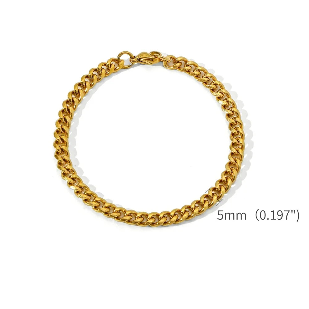 Cuban Link Armband aus Edelstahl – Gold & Unisex