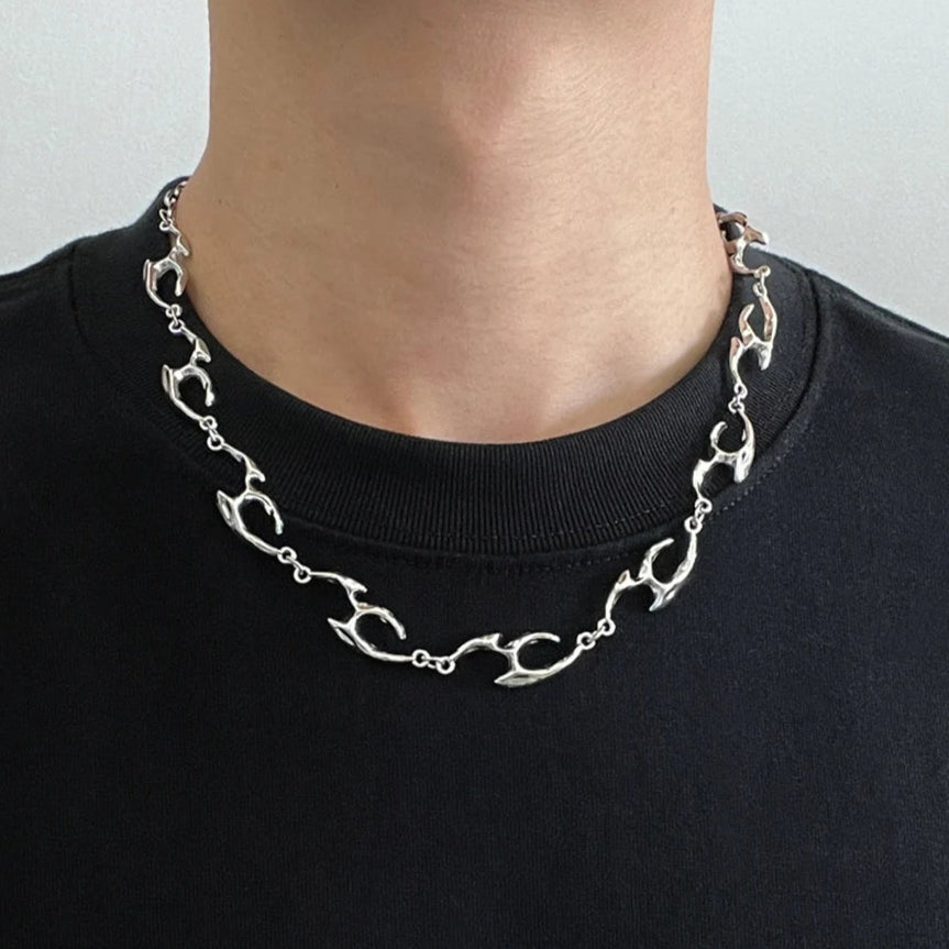 Titanstahl Halskette – Streetstyle Choker in Silber