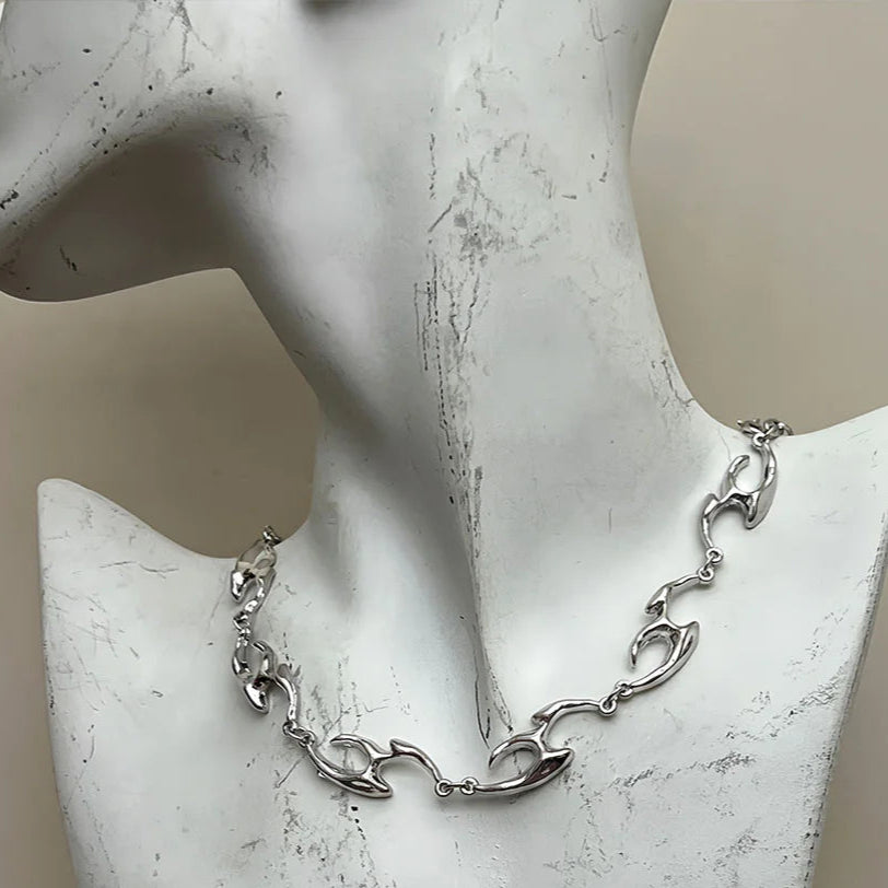 Titanstahl Halskette – Streetstyle Choker in Silber