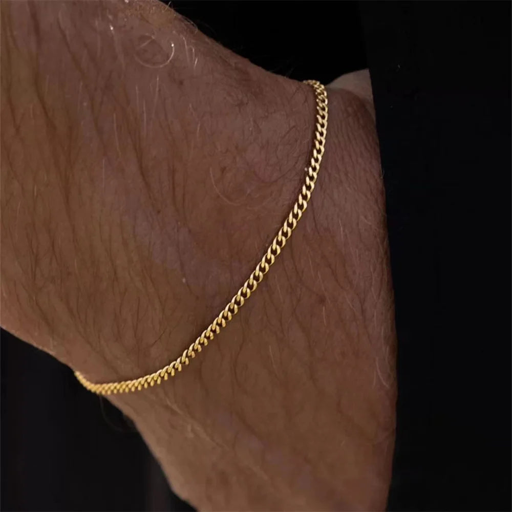 Cuban Link Armband aus Edelstahl – Gold & Unisex