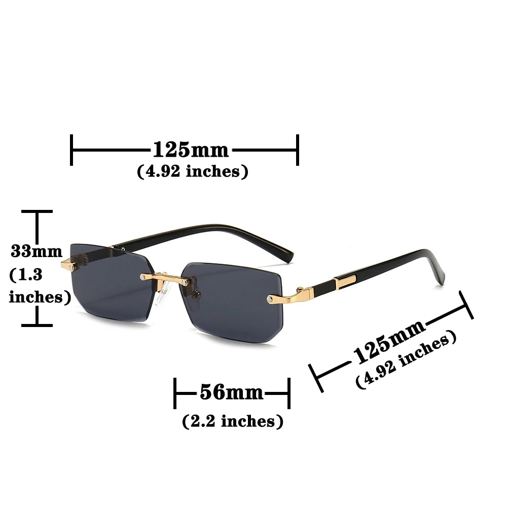 Rimless Rectangle Shades – Leichte Sonnenbrille für Damen & Herren