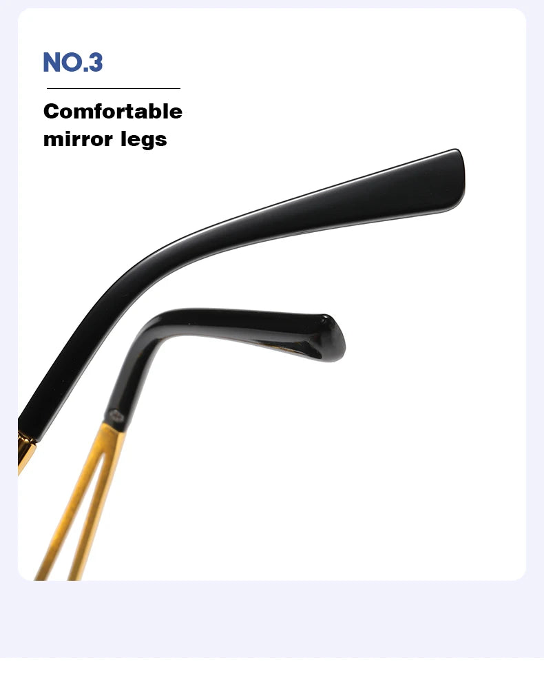 Vintage Sonnenbrille Unisex – Randlos, UV400, Doppelsteg