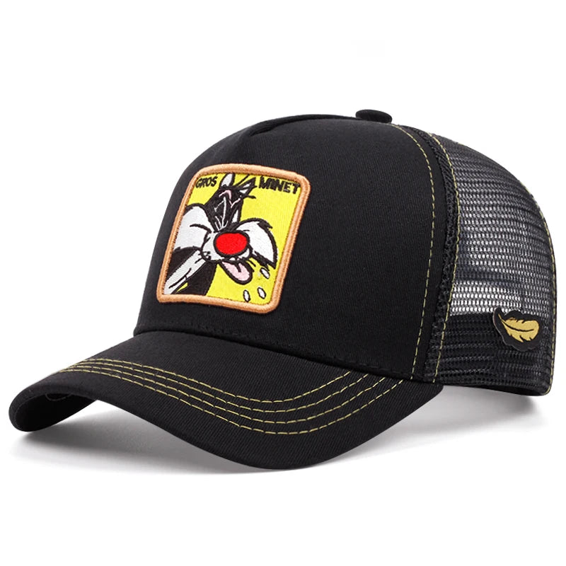 Cap im Cartoon-Style– Stylische Baseball Cap mit Netz & Sonnenschutz