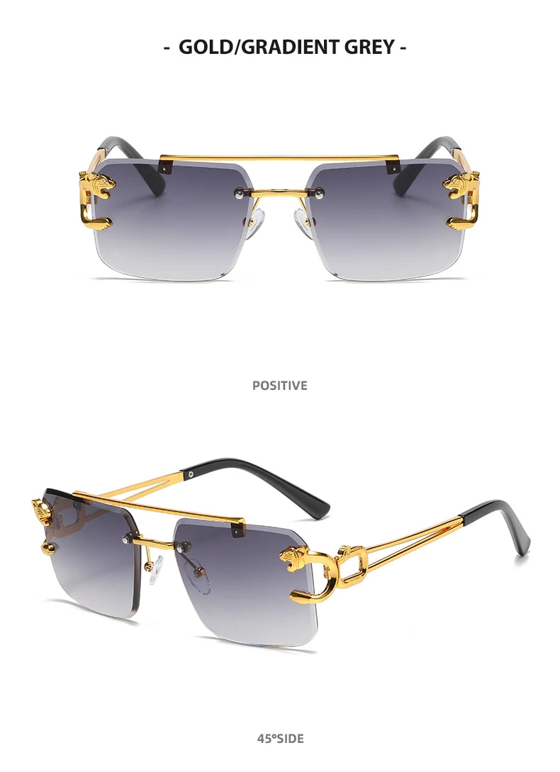 Vintage Sonnenbrille Unisex – Randlos, UV400, Doppelsteg