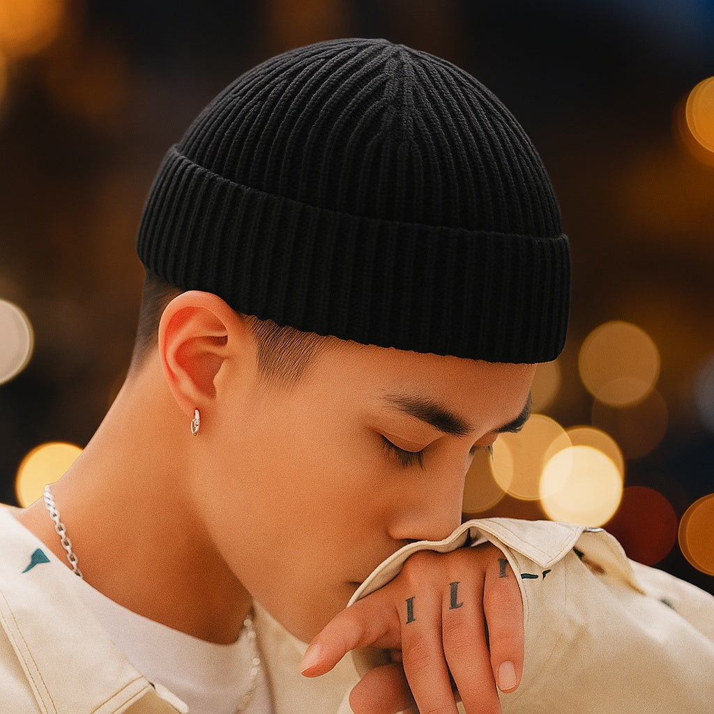 RUNMEIFA Beanie Wintermütze für Damen & Herren | Warme Strickmütze im Urban Streetwear Style